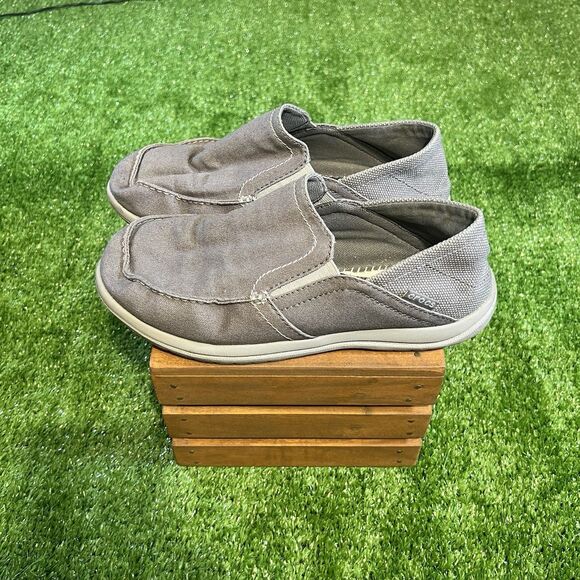Crocs Men's Santa Cruz Loafer Slip on Comfort Shoes Canvas Gray Mens Size 7 - Picture 1 of 5